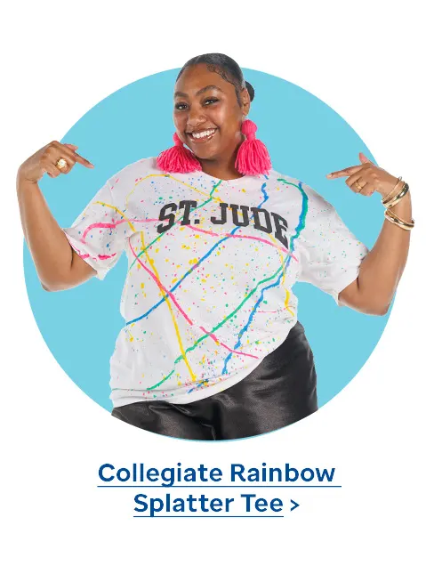 Collegiate Rainbow Splatter Tee